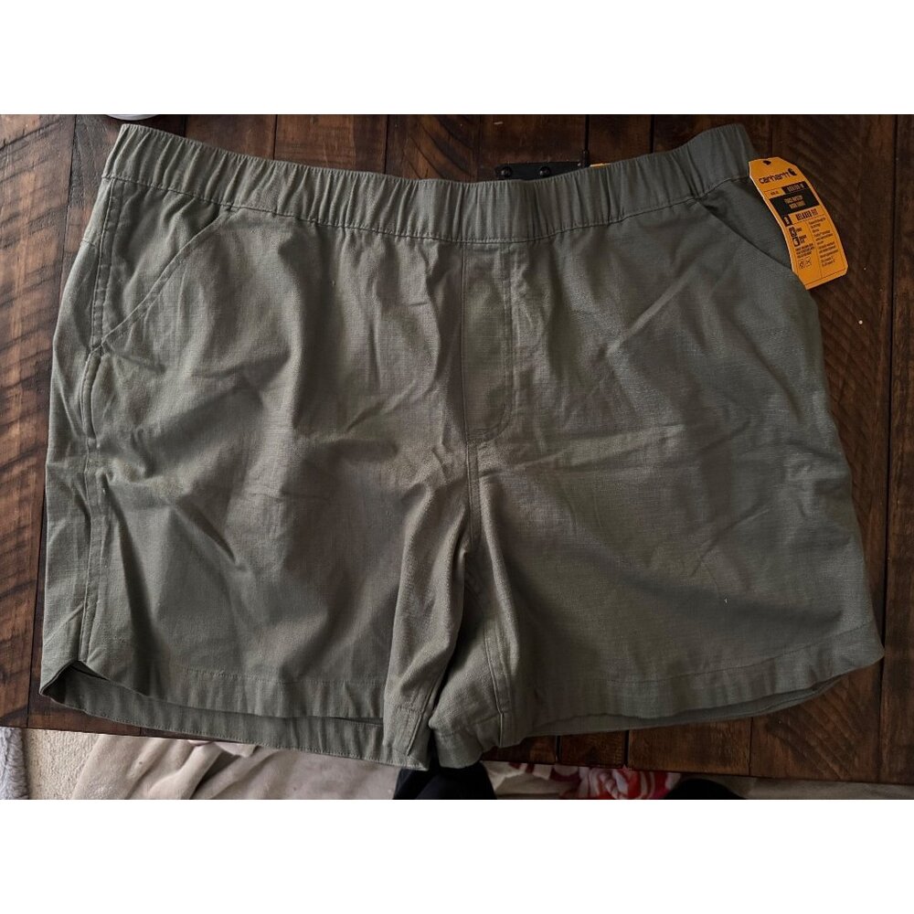 Carhartt Force Ripstop Relaxed Fit Work Shorts XL Green Womens